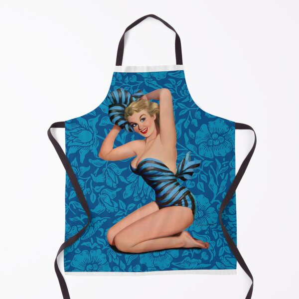 Item preview, Pinup girl blue flowers designed and sold by pjesusartrb.