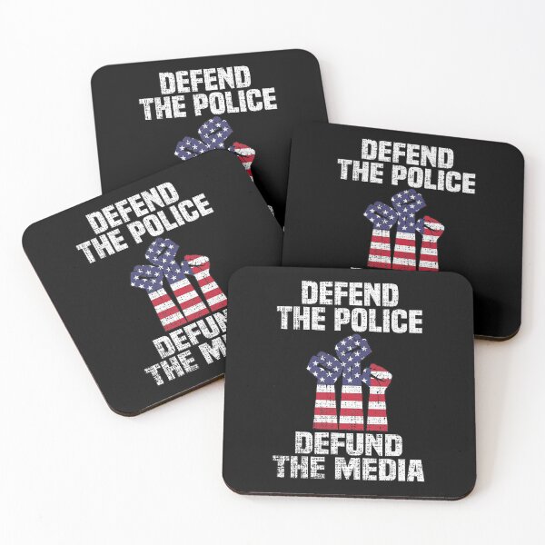 Item preview, Defend the Police Defund the Media American Flag Fist designed and sold by Noahlaz.