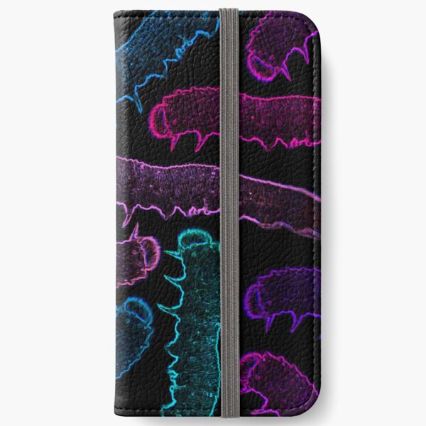 Neon Caterpillar pattern iPhone Wallet
