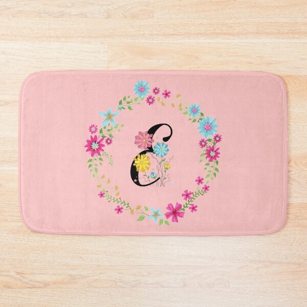 Item preview, Pink Floral Monogram Initial Letter E designed and sold by BleuSky.