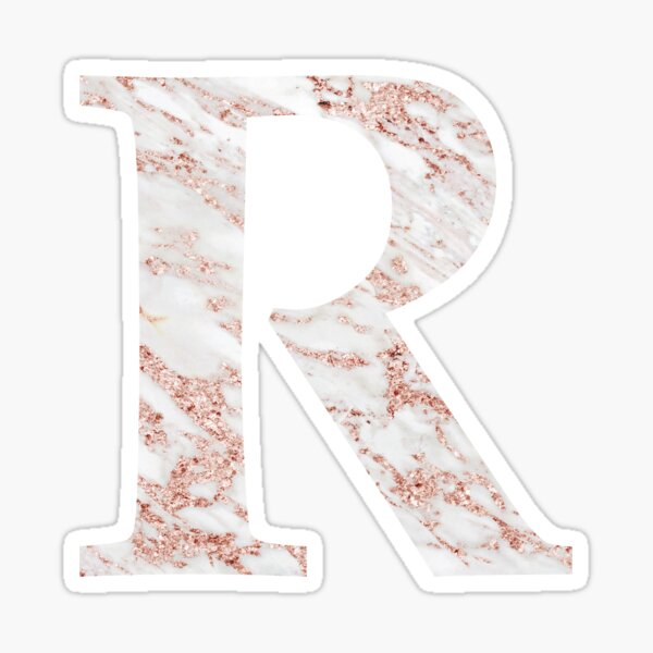 Letter R Pink Glitter Stickers | Redbubble