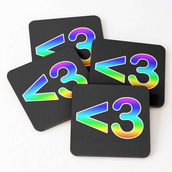 Item preview, Less Than Three Heart '<3' Emoji in Rainbow Gradient designed and sold by Bumblefuzzies.