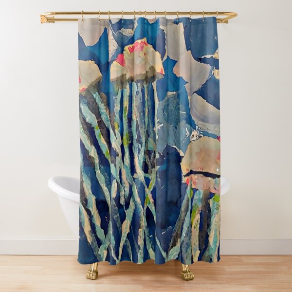 Torn Paper Jellyfish Shower Curtain