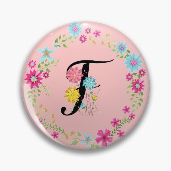 Item preview, Pink Floral Monogram Initial Letter F designed and sold by BleuSky.