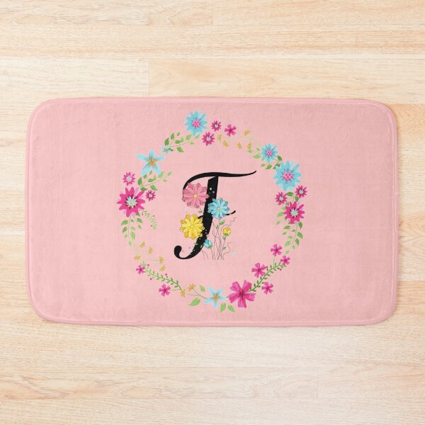 Item preview, Pink Floral Monogram Initial Letter F designed and sold by BleuSky.