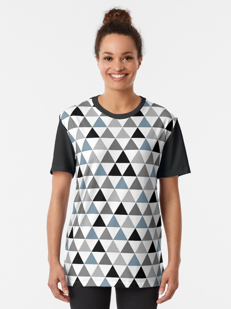 Geometric Triangle All-Over Pattern in Shades of Gray