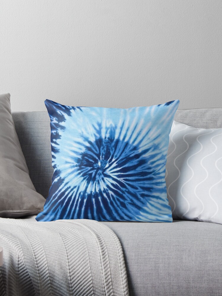 Blue Swirl Tie Dye Pillow