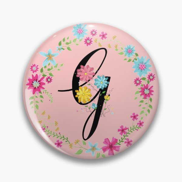 Item preview, Pink Floral Monogram Initial Letter G designed and sold by BleuSky.