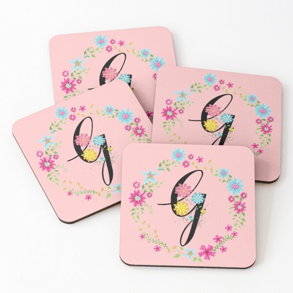 Item preview, Pink Floral Monogram Initial Letter G designed and sold by BleuSky.