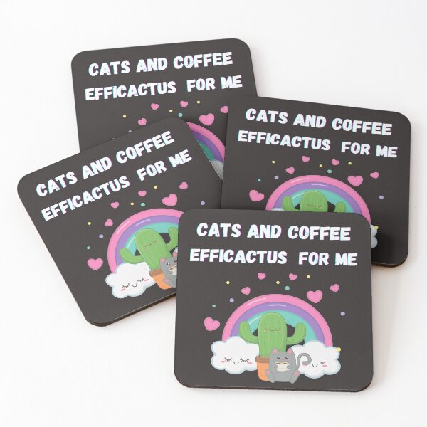 Item preview, Cats and Coffee Efficactus for me Coffee Lover Pun designed and sold by BampiQ.