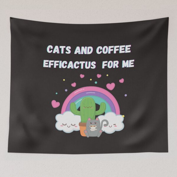 Item preview, Cats and Coffee Efficactus for me Coffee Lover Pun designed and sold by BampiQ.