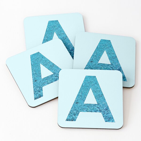 Item preview, The Letter A - Monogram in Blue Pool Water designed and sold by Bumblefuzzies.
