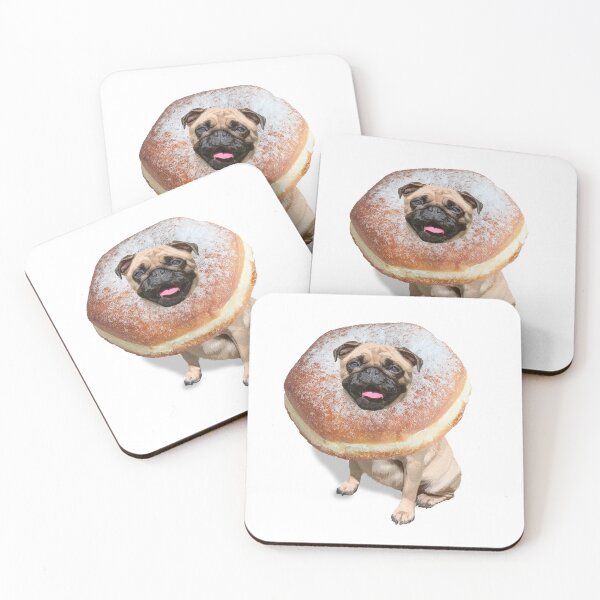 Item preview, Funny Cute Pug Dog Donut Puppy designed and sold by MOKA META.