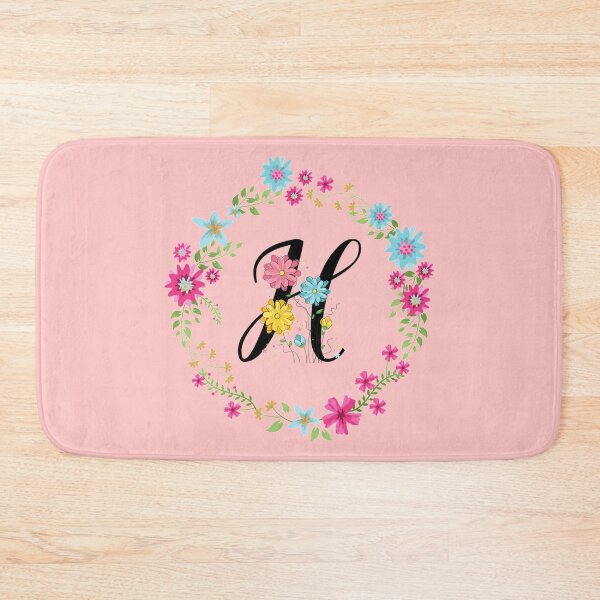 Item preview, Pink Floral Monogram Initial Letter H designed and sold by BleuSky.