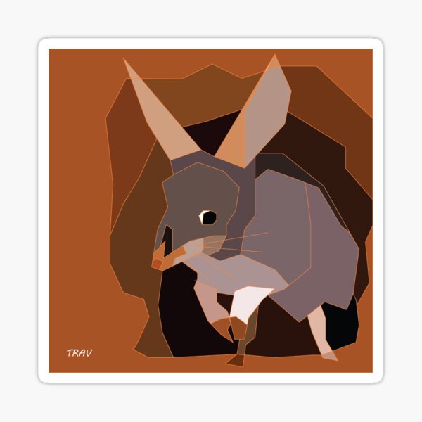 BILBY IN BURROW Sticker