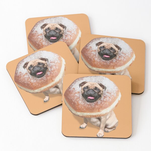 Item preview, Funny Cute Pug Dog Donut Puppy designed and sold by MOKA META.