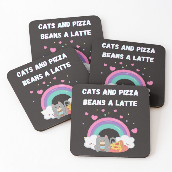 Item preview, Cats and Beans (Mean) A Latte Coffee Lover Pizza Lover Pun designed and sold by BampiQ.
