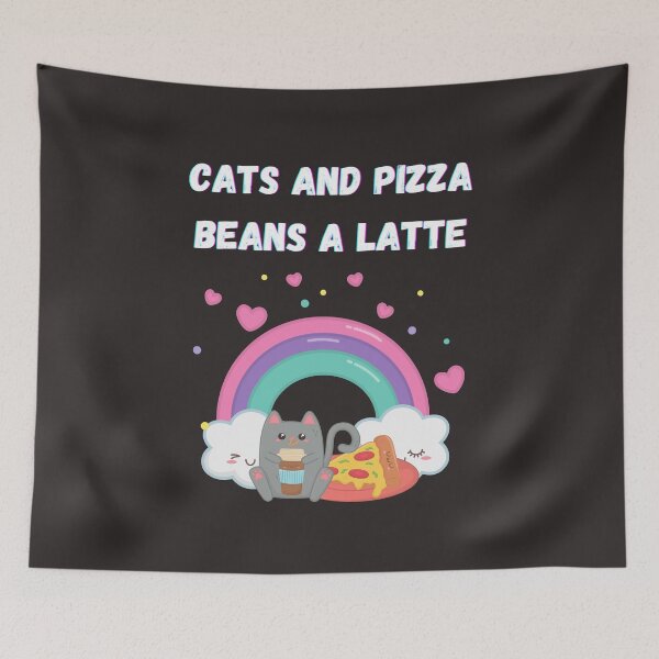 Item preview, Cats and Beans (Mean) A Latte Coffee Lover Pizza Lover Pun designed and sold by BampiQ.