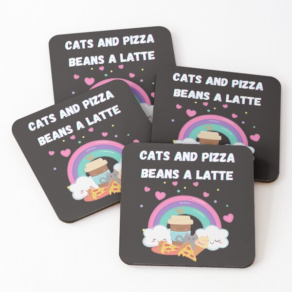 Item preview, Cats and Pizza Beans (Mean) A Latte Coffee Beans and Pizza Lover Pun designed and sold by BampiQ.