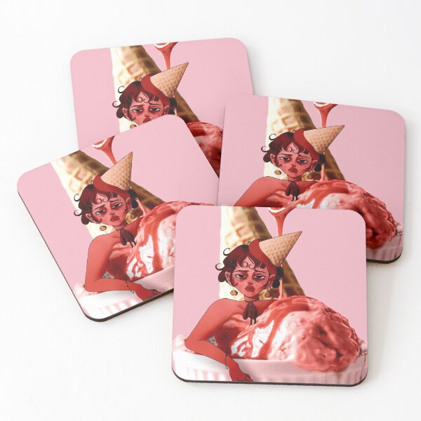 Item preview, pink strawberry ice cream girl designed and sold by tatikawa-art.