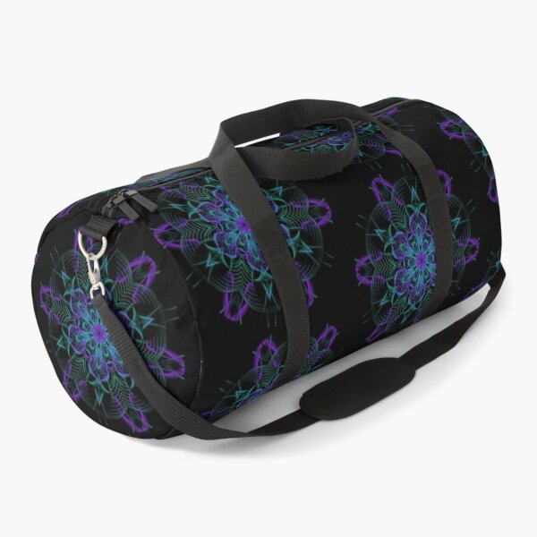 Item preview, Green, Purple and Blue Mandala Pattern on Black designed and sold by wild.geranium.design.