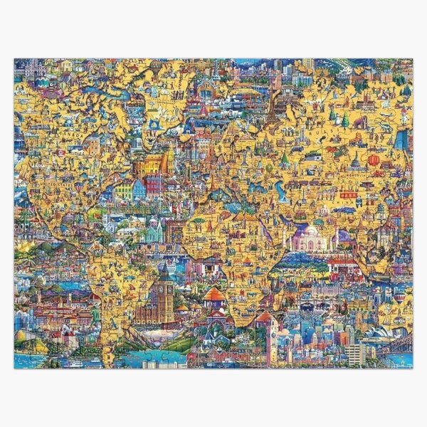 World Map Educational With Color Jigsaw Puzzle