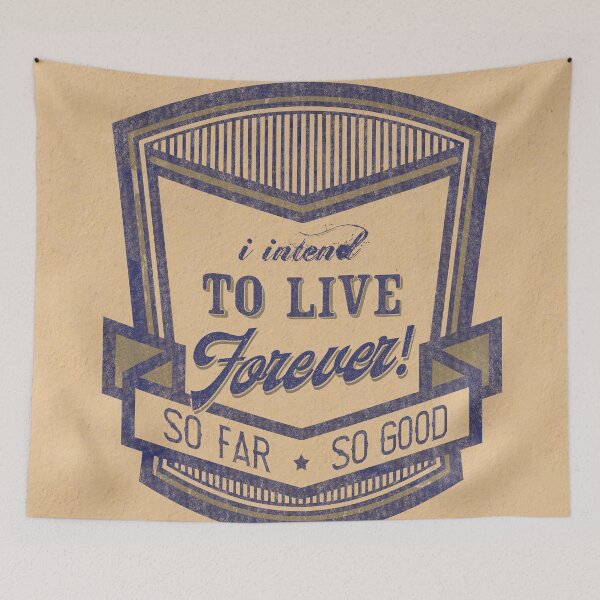 Item preview, Live forever funny quote vintage logo designed and sold by KMA Home Design.