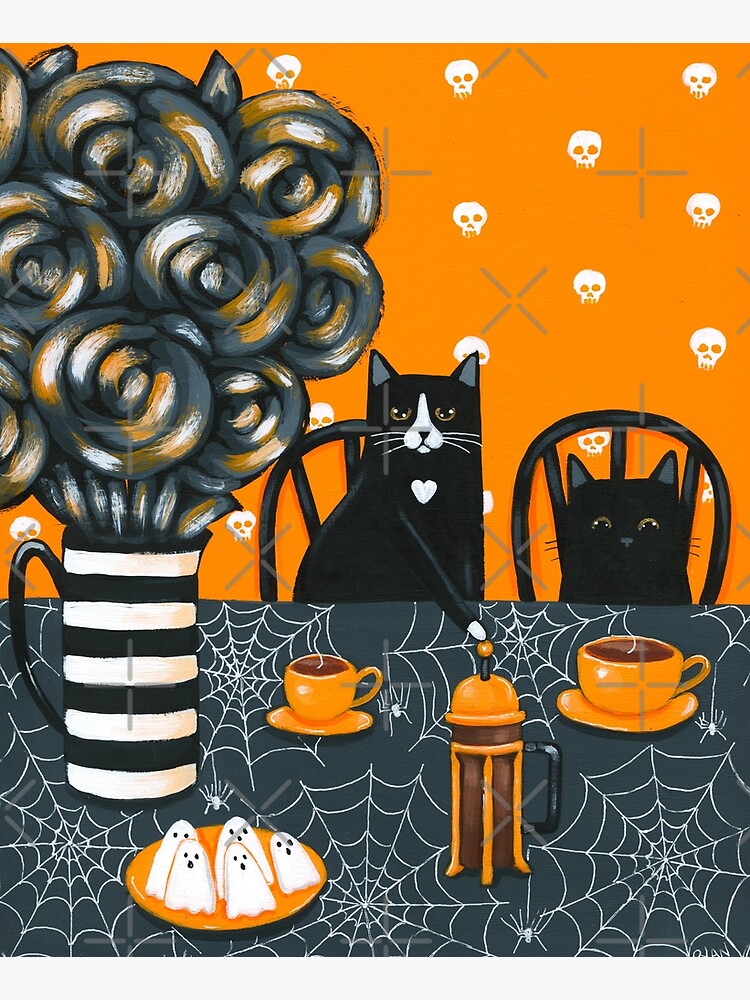 Halloween French Press Coffee Cats by kilkennycat