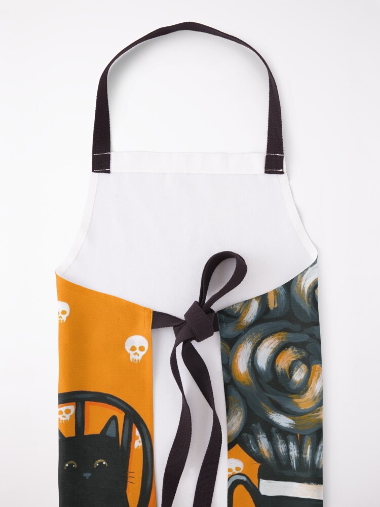 Alternate view of Halloween French Press Coffee Cats Apron