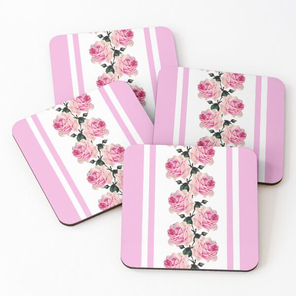Item preview, Pink vintage roses and stripes designed and sold by LittleBettyMakes.