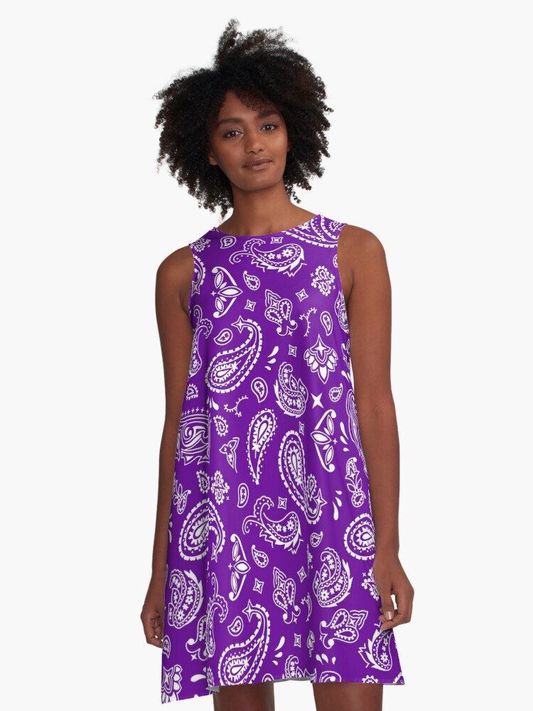 purple paisley dress