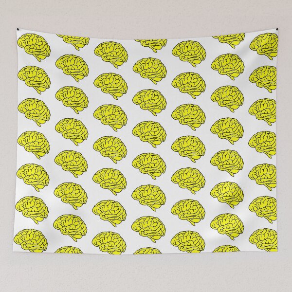 Item preview, yellow brain designed and sold by NeuroNotes.