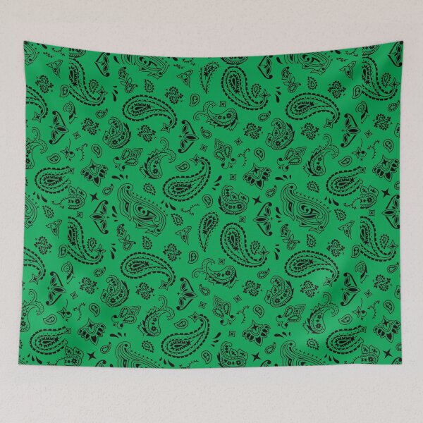Item preview, Black On Green Paisley designed and sold by BadBehaviour.