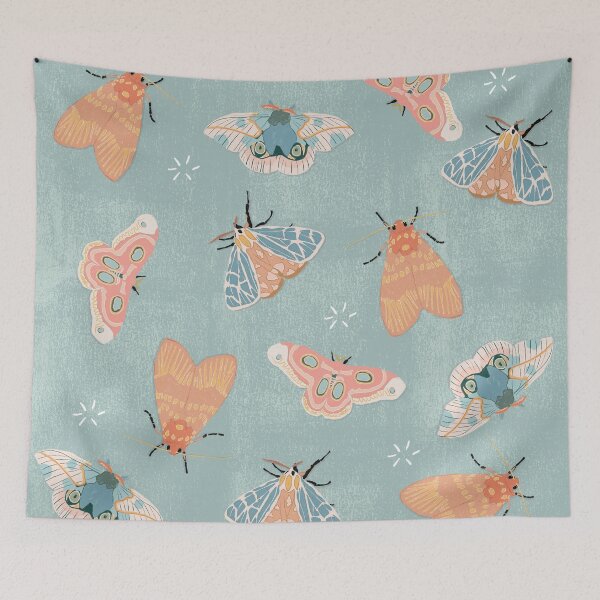 Item preview, Moths Pattern - Pastels - Blue designed and sold by hellocando.