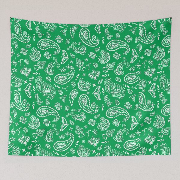 Item preview, White On Green Paisley designed and sold by BadBehaviour.