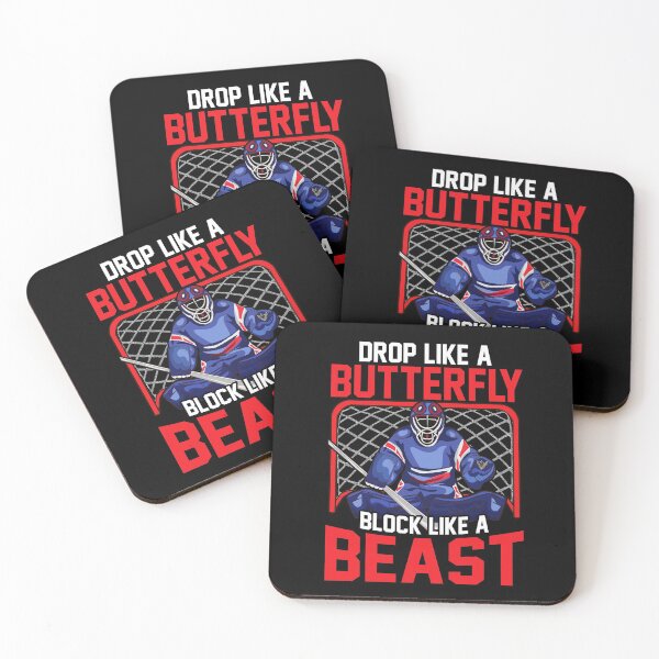 Item preview, Ice Hockey Goalie Drop Like A Butterfly Block Like A Beast designed and sold by SqualeForce.