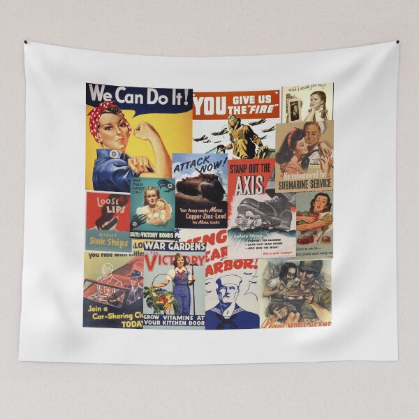 Aperçu de l'œuvre Collage d'affiches de propagande de la seconde guerre mondiale créée et vendue par Celise21.