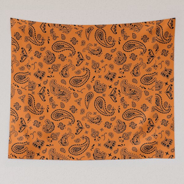 Item preview, Black on Orange Paisley  designed and sold by BadBehaviour.