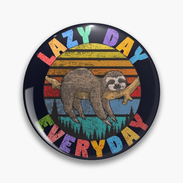 Item preview, Lazy day everyday retro sleeping sloth on tree designed and sold by GoodyLeo.