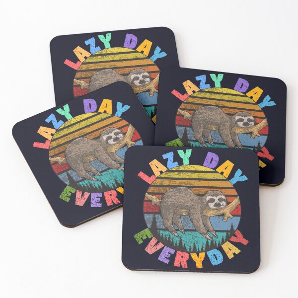 Item preview, Lazy day everyday retro sleeping sloth on tree designed and sold by GoodyLeo.