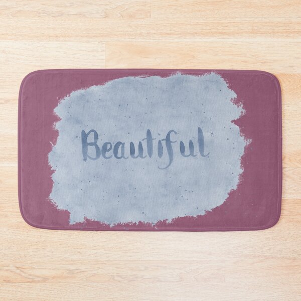 Item preview, Beautiful - written in Blue Watercolor Brush Lettering on Pink designed and sold by Karen McFarland.