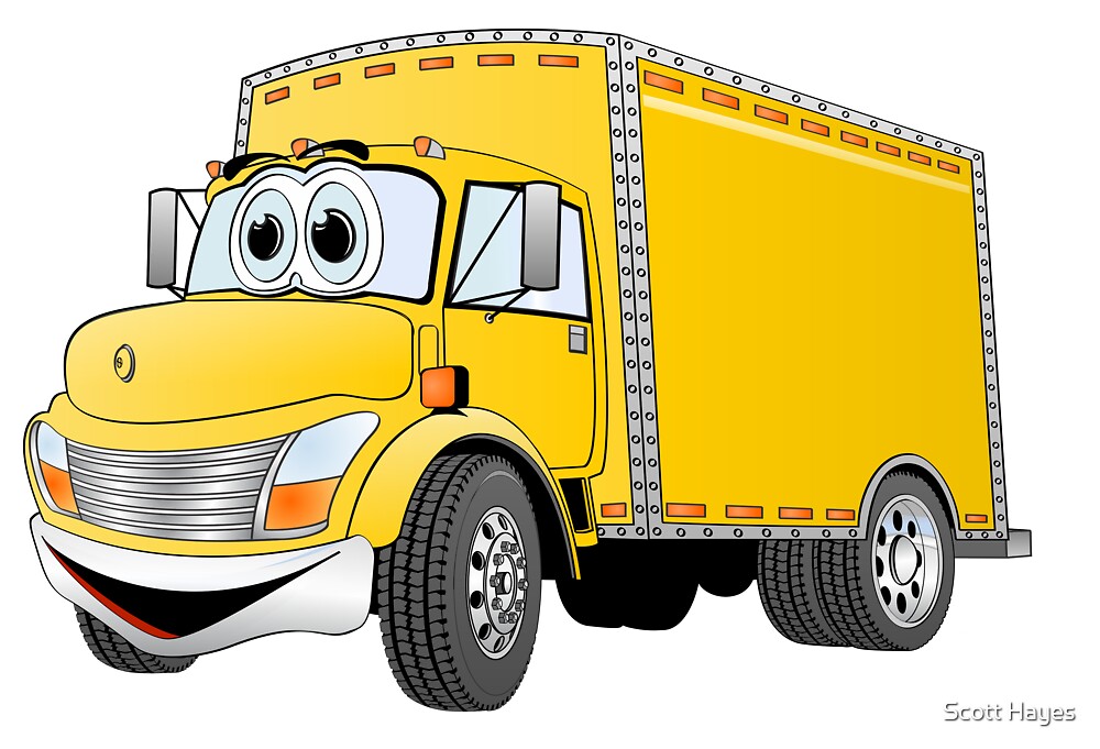 "Box Truck Yellow Cartoon" by Graphxpro | Redbubble