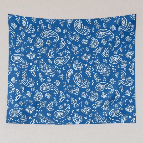 Item preview, White on Blue Paisley designed and sold by BadBehaviour.