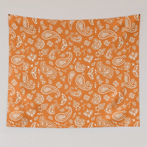 Item preview, White on Orange Paisley designed and sold by BadBehaviour.