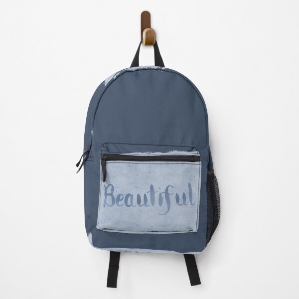 Item preview, Beautiful - written in Blue Watercolor Brush Lettering on Blue designed and sold by Karen McFarland.