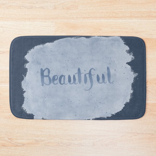Item preview, Beautiful - written in Blue Watercolor Brush Lettering on Blue designed and sold by Karen McFarland.