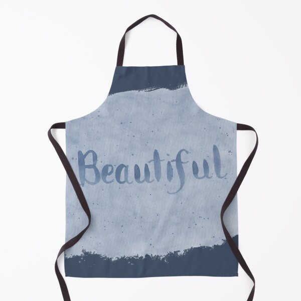 Item preview, Beautiful - written in Blue Watercolor Brush Lettering on Blue designed and sold by Karen McFarland.