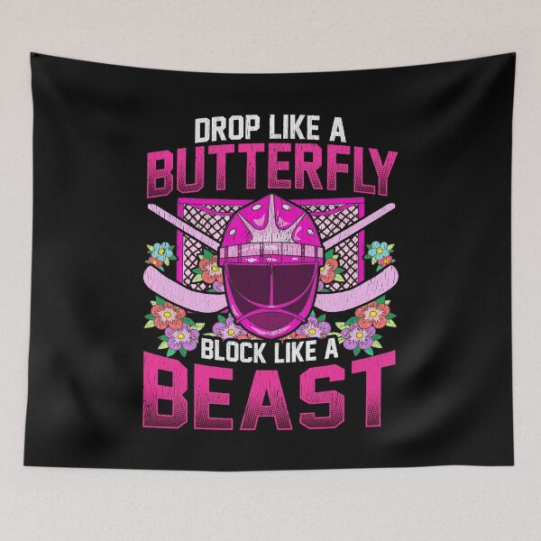 Item preview, Ice Hockey Goalie Drop Like A Butterfly Block Like A Beast Girl Grunge designed and sold by SqualeForce.