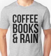 COFFEE BOOKS & RAIN Slim Fit T-Shirt