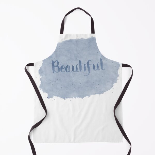 Item preview, Beautiful - written in Blue Watercolor Brush Lettering on White designed and sold by Karen McFarland.
